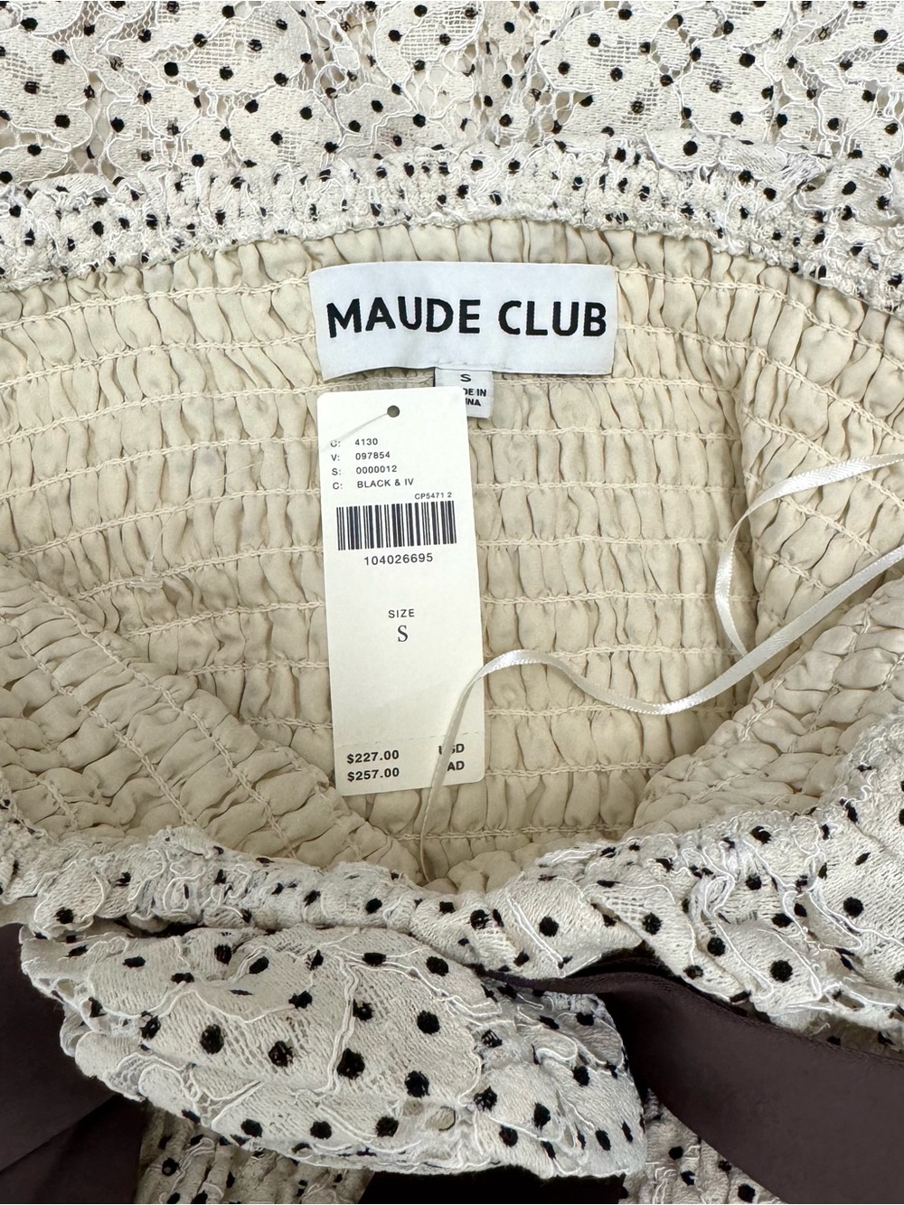 Anthropologie Romantic Coquette Maude Club Strapless Polka Dot Maxi Dress NWT S - Picture 9 of 9